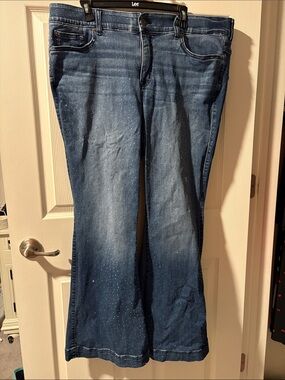 torrid Dark Blue Flare Jeans with Sparkle Dot Detail